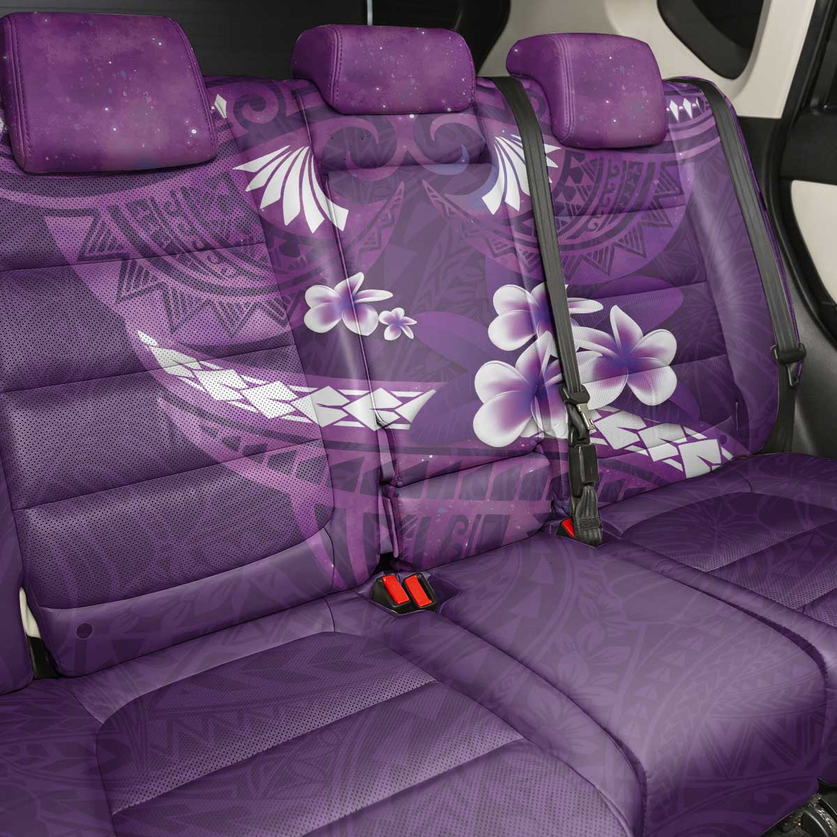 Purple Polynesia Back Car Seat Cover Tribal Pattern Tropical Frangipani LT14 - Polynesian Pride