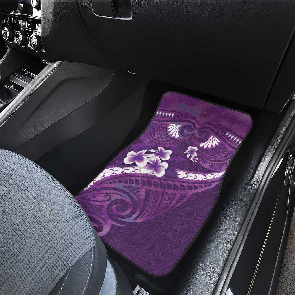 Purple Polynesia Car Mats Tribal Pattern Tropical Frangipani LT14 - Polynesian Pride