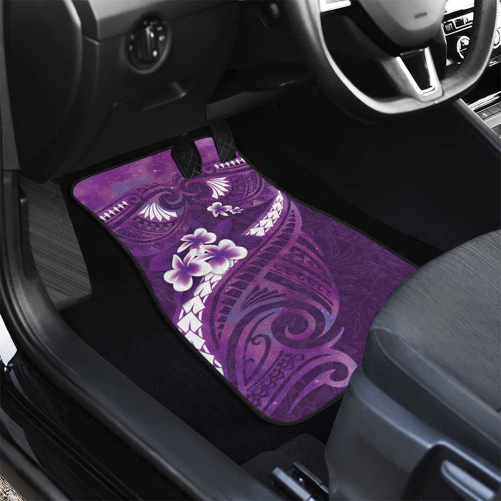 Purple Polynesia Car Mats Tribal Pattern Tropical Frangipani LT14 - Polynesian Pride