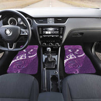 Purple Polynesia Car Mats Tribal Pattern Tropical Frangipani LT14 Set 2pcs - Front Purple - Polynesian Pride
