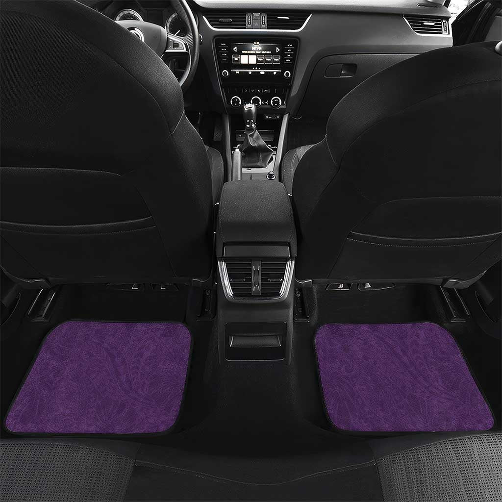Purple Polynesia Car Mats Tribal Pattern Tropical Frangipani LT14 Set 2pcs - Back Purple - Polynesian Pride