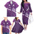 Purple Polynesia Family Matching Off The Shoulder Long Sleeve Dress and Hawaiian Shirt Tribal Pattern Tropical Frangipani