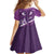 Purple Polynesia Family Matching Off Shoulder Short Dress and Hawaiian Shirt Tribal Pattern Tropical Frangipani