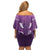 Purple Polynesia Family Matching Off Shoulder Short Dress and Hawaiian Shirt Tribal Pattern Tropical Frangipani