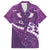 Purple Polynesia Family Matching Puletasi and Hawaiian Shirt Tribal Pattern Tropical Frangipani