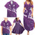 Purple Polynesia Family Matching Summer Maxi Dress and Hawaiian Shirt Tribal Pattern Tropical Frangipani