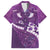 Purple Polynesia Family Matching Summer Maxi Dress and Hawaiian Shirt Tribal Pattern Tropical Frangipani