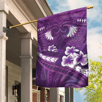 Purple Polynesia Garden Flag Tribal Pattern Tropical Frangipani LT14 House Flag Purple - Polynesian Pride