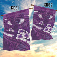 Purple Polynesia Garden Flag Tribal Pattern Tropical Frangipani LT14 - Polynesian Pride