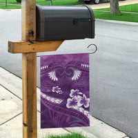 Purple Polynesia Garden Flag Tribal Pattern Tropical Frangipani LT14 - Polynesian Pride