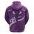 Purple Polynesia Hoodie Tribal Pattern Tropical Frangipani