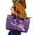 Purple Polynesia Leather Tote Bag Tribal Pattern Tropical Frangipani