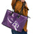 Purple Polynesia Leather Tote Bag Tribal Pattern Tropical Frangipani