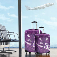 Purple Polynesia Luggage Cover Tribal Pattern Tropical Frangipani LT14 - Polynesian Pride