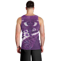 Purple Polynesia Men Tank Top Tribal Pattern Tropical Frangipani LT14 - Polynesian Pride