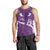 Purple Polynesia Men Tank Top Tribal Pattern Tropical Frangipani