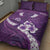 Purple Polynesia Quilt Bed Set Tribal Pattern Tropical Frangipani