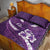 Purple Polynesia Quilt Bed Set Tribal Pattern Tropical Frangipani