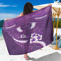 Purple Polynesia Sarong Tribal Pattern Tropical Frangipani LT14 One Size 44 x 66 inches Purple - Polynesian Pride