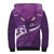 Purple Polynesia Sherpa Hoodie Tribal Pattern Tropical Frangipani