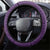 Purple Polynesia Steering Wheel Cover Tribal Pattern Tropical Frangipani