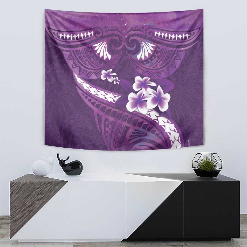 Purple Polynesia Tapestry Tribal Pattern Tropical Frangipani LT14 - Polynesian Pride