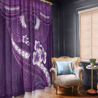Purple Polynesia Window Curtain Tribal Pattern Tropical Frangipani LT14 - Polynesian Pride