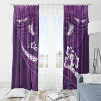 Purple Polynesia Window Curtain Tribal Pattern Tropical Frangipani LT14 - Polynesian Pride