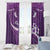 Purple Polynesia Window Curtain Tribal Pattern Tropical Frangipani