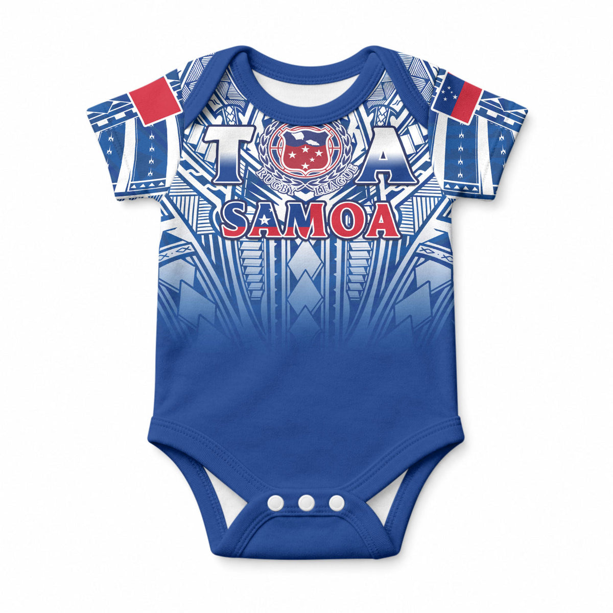 Custom Samoa Rugby Baby Onesie Toa Samoa Polynesian Pacific Navy Version LT14 Navy - Polynesian Pride