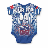 Custom Samoa Rugby Baby Onesie Toa Samoa Polynesian Pacific Navy Version LT14 - Polynesian Pride