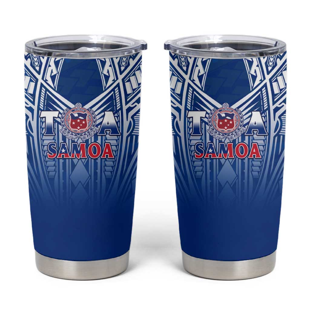 Samoa Rugby Tumbler Cup Toa Samoa Polynesian Pacific Navy Version LT14 Navy Blue - Polynesian Pride