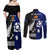 New Zealand and Scotland Rugby Couples Matching Off Shoulder Maxi Dress and Long Sleeve Button Shirts All Black Maori With Thistle Together LT14 - Polynesian Pride