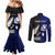 Personalised New Zealand and Scotland Rugby Couples Matching Mermaid Dress and Long Sleeve Button Shirts All Black Maori With Thistle Together LT14 - Polynesian Pride