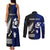 Personalised New Zealand and Scotland Rugby Couples Matching Tank Maxi Dress and Long Sleeve Button Shirts All Black Maori With Thistle Together LT14 - Polynesian Pride