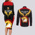 Papua New Guinea Rugby Couples Matching Long Sleeve Bodycon Dress and Long Sleeve Button Shirts Port Moresby Vipers PNG Polynesian Pattern LT14 - Polynesian Pride