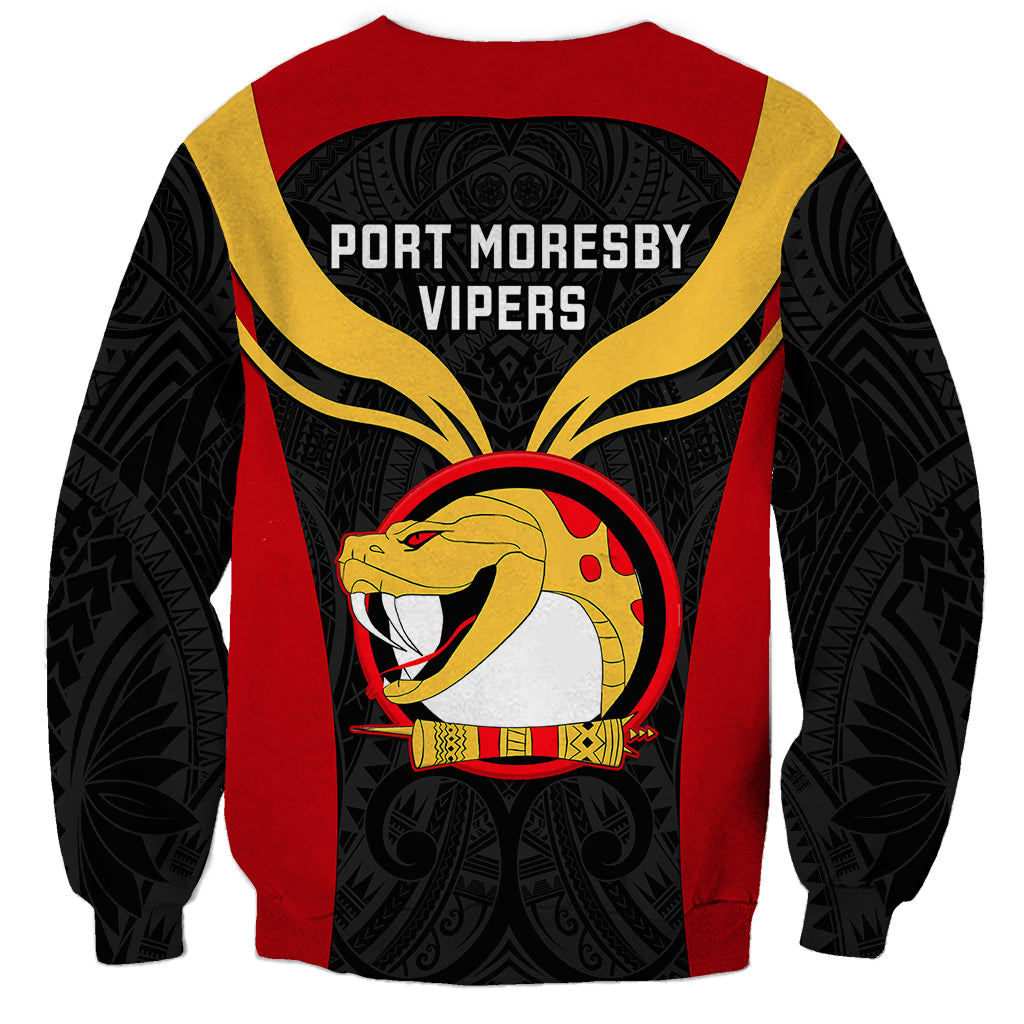 Papua New Guinea Rugby Sweatshirt Port Moresby Vipers PNG Polynesian Pattern LT14 - Polynesian Pride