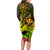 Hawaii Long Sleeve Bodycon Dress Kanaka Map With Polynesian Shark Tattoo Reggae Unique LT14 - Polynesian Pride