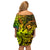 Hawaii Off Shoulder Short Dress Kanaka Map With Polynesian Shark Tattoo Reggae Unique LT14 - Polynesian Pride