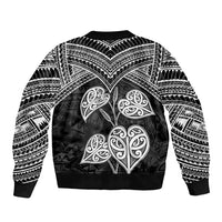 Black New Zealand Kawakawa Maori Ngaru Bomber Jacket LT14 - Polynesian Pride