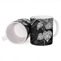 Black New Zealand Kawakawa Maori Ngaru Ceramic Mug