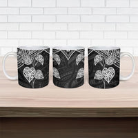 Black New Zealand Kawakawa Maori Ngaru Ceramic Mug