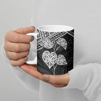 Black New Zealand Kawakawa Maori Ngaru Ceramic Mug