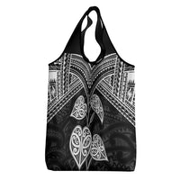 Black New Zealand Kawakawa Maori Ngaru Grocery Bag LT14 - Polynesian Pride