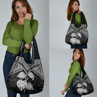 Black New Zealand Kawakawa Maori Ngaru Grocery Bag LT14 - Polynesian Pride