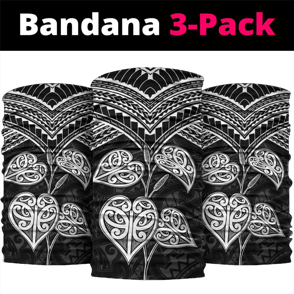 Black New Zealand Kawakawa Maori Ngaru Neck Gaiter LT14 package One Size: 25*50cm Black - Polynesian Pride