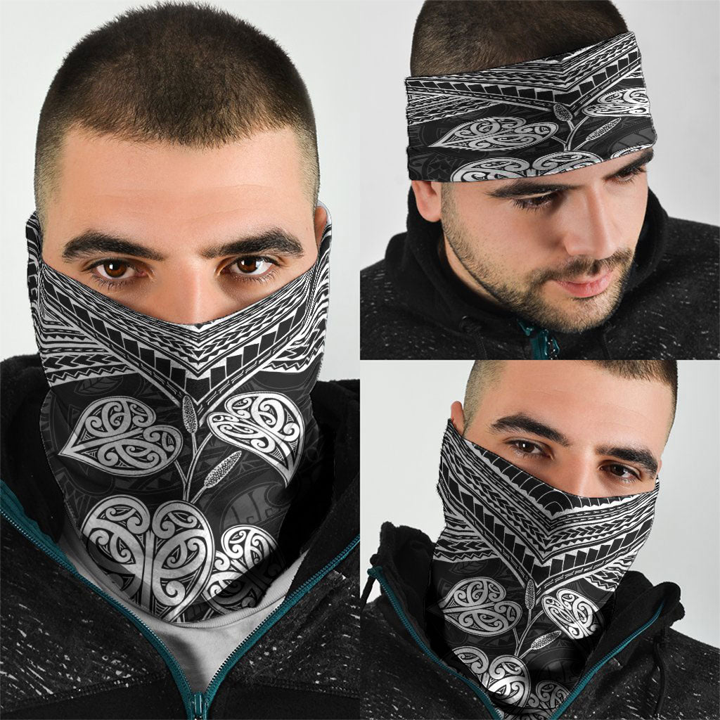 Black New Zealand Kawakawa Maori Ngaru Neck Gaiter LT14 - Polynesian Pride