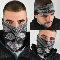 Black New Zealand Kawakawa Maori Ngaru Neck Gaiter LT14 - Polynesian Pride