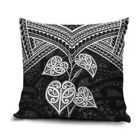 Black New Zealand Kawakawa Maori Ngaru Pillow Cover LT14 Black - Polynesian Pride
