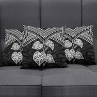 Black New Zealand Kawakawa Maori Ngaru Pillow Cover LT14 - Polynesian Pride